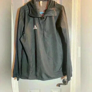 Adidas Mens Climawarm 1/4 zip pullover Hooded Jacket in black size Large